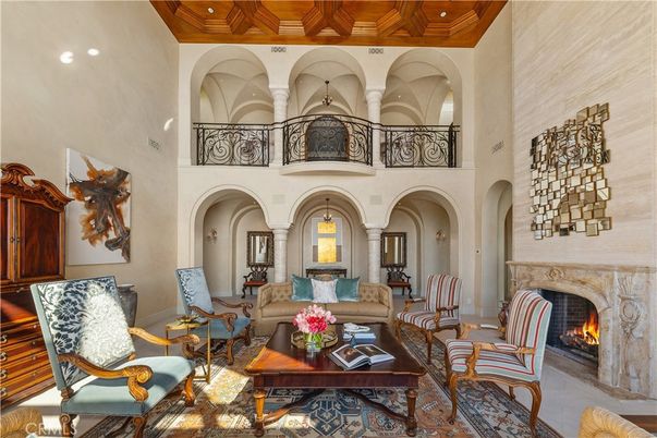 Fireplace, Interior, Living room, Recessed Lighting, Wooden Beams, Wooden Ceilings