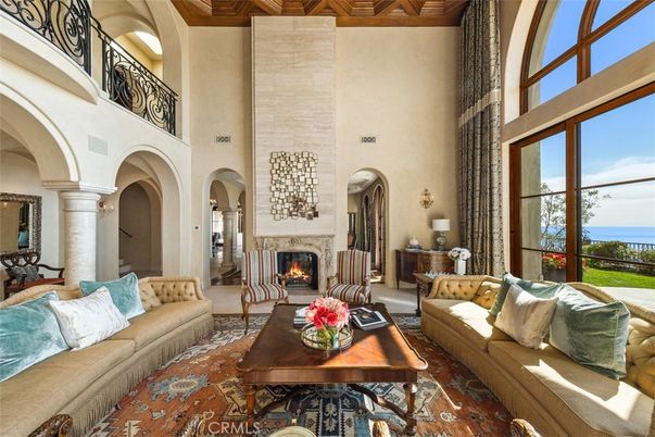 Fireplace, Interior, Living room, Stone Walls, Water