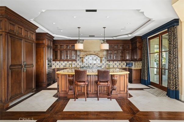 Interior, Kitchen, Pendant Lights, Recessed Lighting, Stone Walls