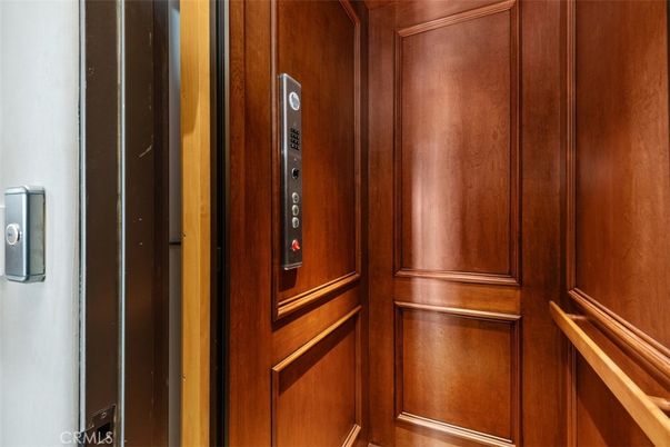 Elevator, Interior, Wooden Walls