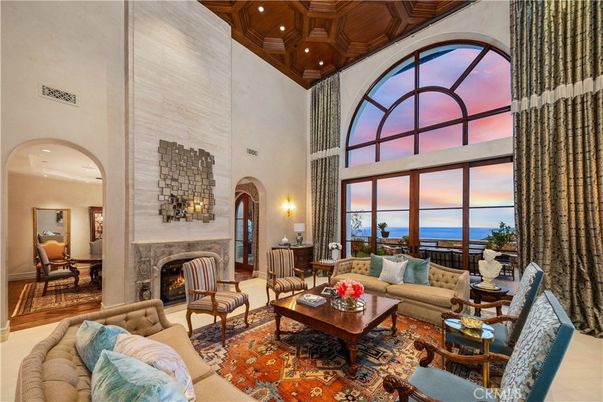 Fireplace, Interior, Living room, Recessed Lighting, Water, Wooden Ceilings, Wood Texture Flooring