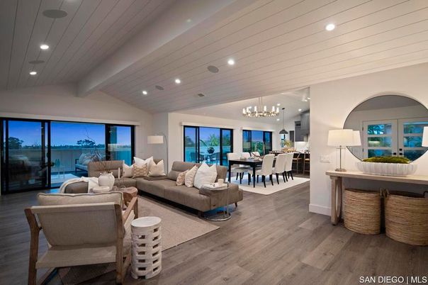 Dining room, Interior, Kitchen, Living room, Pendant Lights, Recessed Lighting, Wood Texture Flooring