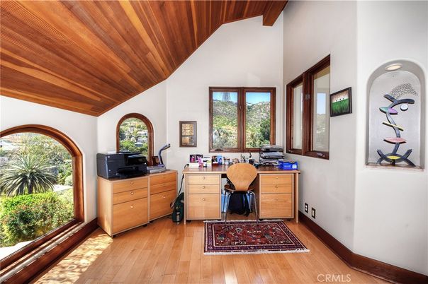 Home Office, Interior, Wooden Ceilings, Wood Texture Flooring