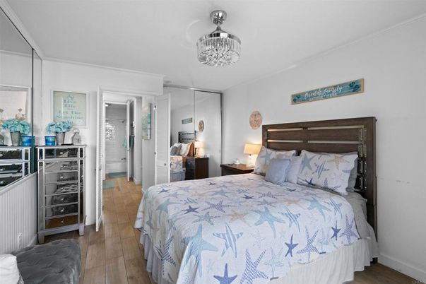 Bedroom, Chandelier, Interior, Wood Texture Flooring