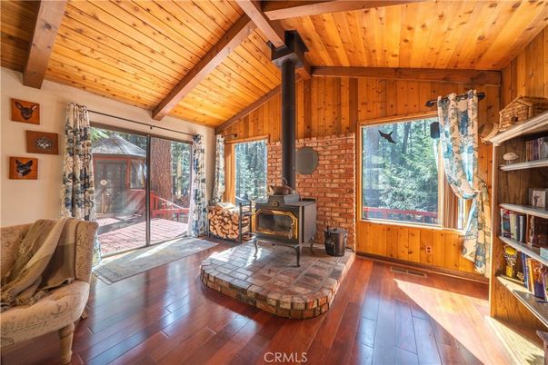 Fireplace, Interior, Stone Walls, Wooden Beams, Wooden Ceilings, Wood Texture Flooring, Wooden Walls