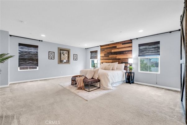Bedroom, Interior, Recessed Lighting, Wooden Walls