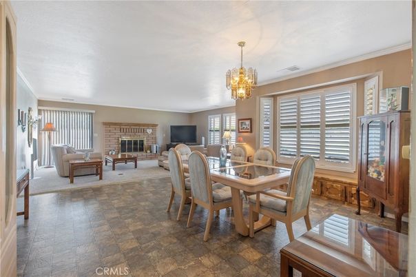 Chandelier, Dining room, Fireplace, Interior, Living room