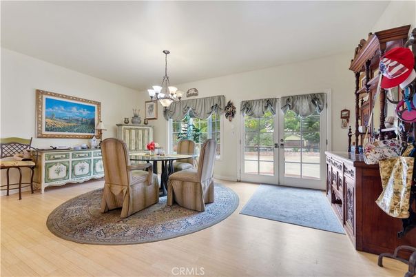Chandelier, Dining room, Interior, Wood Texture Flooring