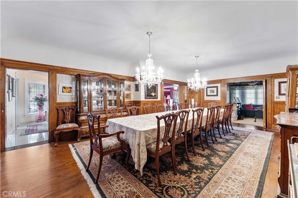 Chandelier, Dining room, Interior, Wood Texture Flooring