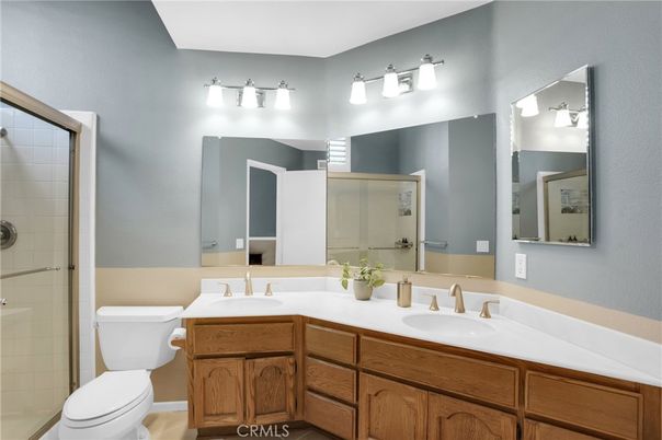 Bathroom, Dual Sink Vanities, Glass Shower, Interior