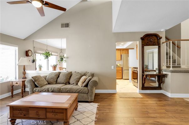Interior, Kitchen, Living room, Pendant Lights, Recessed Lighting, Wood Texture Flooring