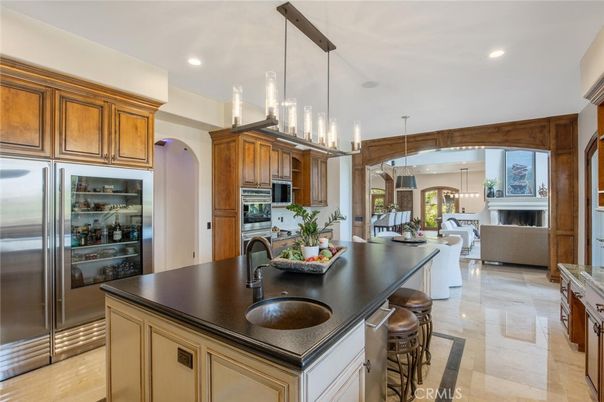 Dining room, Fireplace, Interior, Kitchen, Living room, Pendant Lights, Recessed Lighting, Stainless Steel Appliances