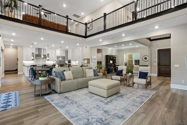 Interior, Kitchen, Living room, Pendant Lights, Recessed Lighting, Wood Texture Flooring