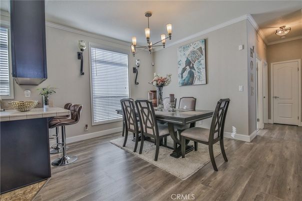 Chandelier, Dining room, Interior, Wood Texture Flooring