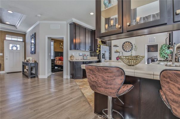 Interior, Kitchen, Recessed Lighting, Wood Texture Flooring