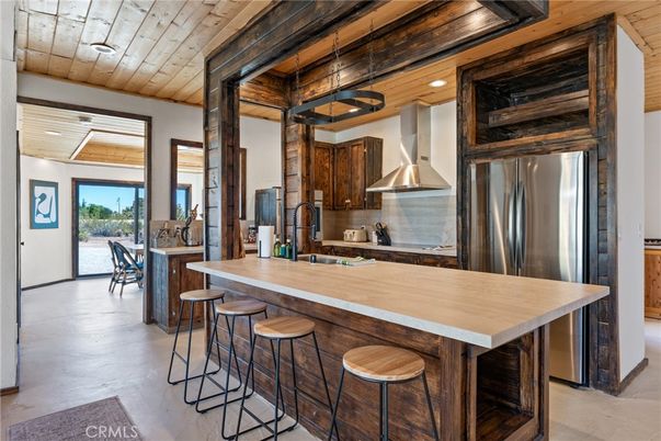 Interior, Kitchen, Recessed Lighting, Stainless Steel Appliances, Wooden Ceilings