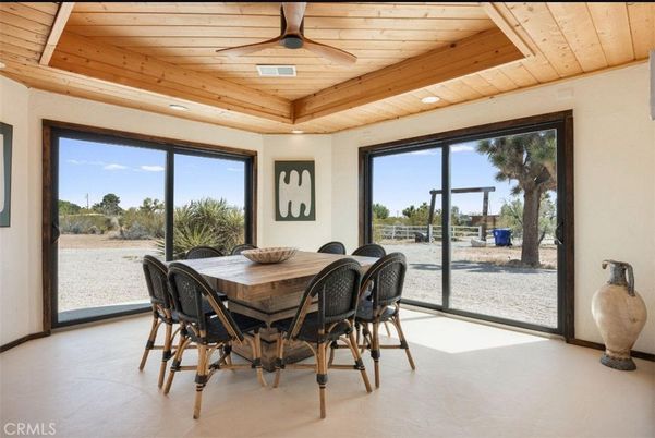 Dining room, Interior, Recessed Lighting, Wooden Beams, Wooden Ceilings