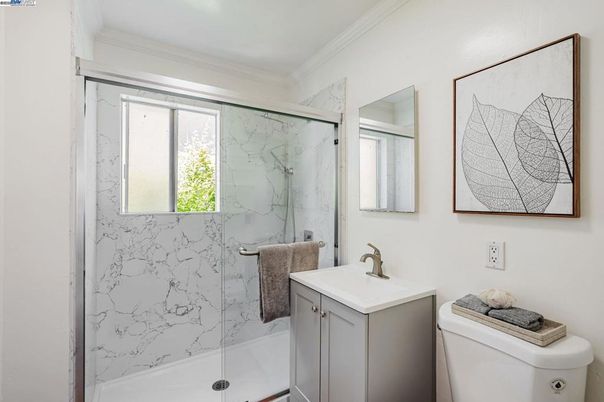 Bathroom, Glass Shower, Interior, Marble Walls