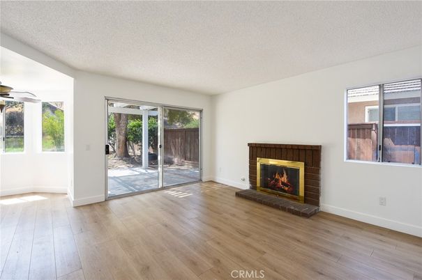 Empty room, Fireplace, Interior, Wood Texture Flooring