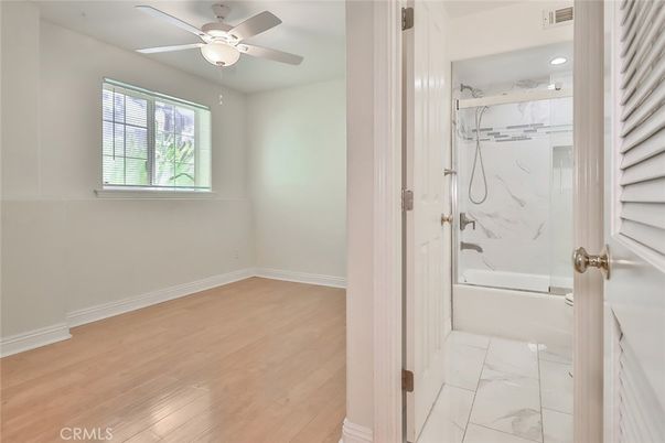 Bathroom, Interior, Marble, Marble Walls, Recessed Lighting, Wood Texture Flooring