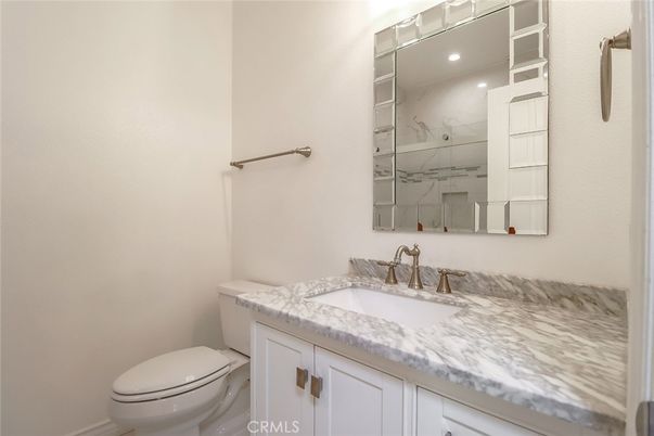 Bathroom, Interior, Marble Walls, Recessed Lighting