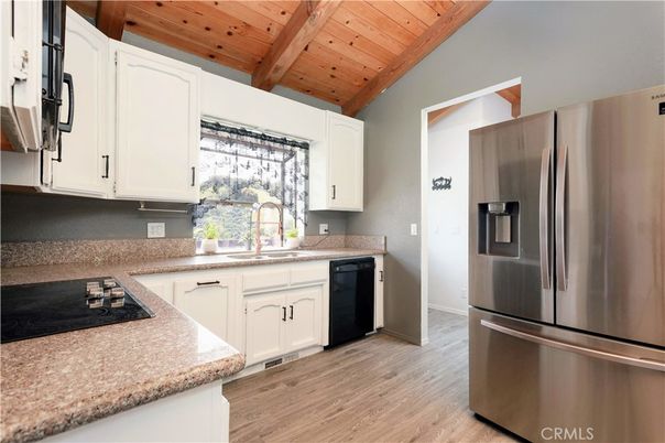 Interior, Kitchen, Stainless Steel Appliances, Wooden Beams, Wooden Ceilings, Wood Texture Flooring