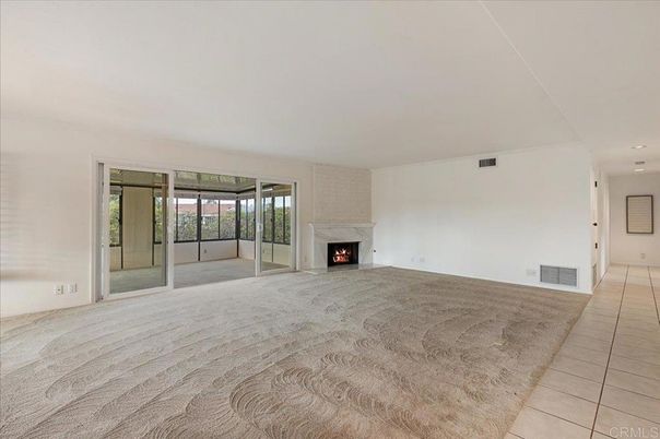 Empty room, Fireplace, Interior, Recessed Lighting