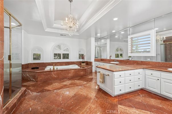 Bathroom, Chandelier, Interior, Recessed Lighting