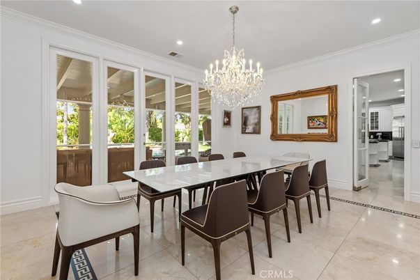 Chandelier, Dining room, Interior, Recessed Lighting