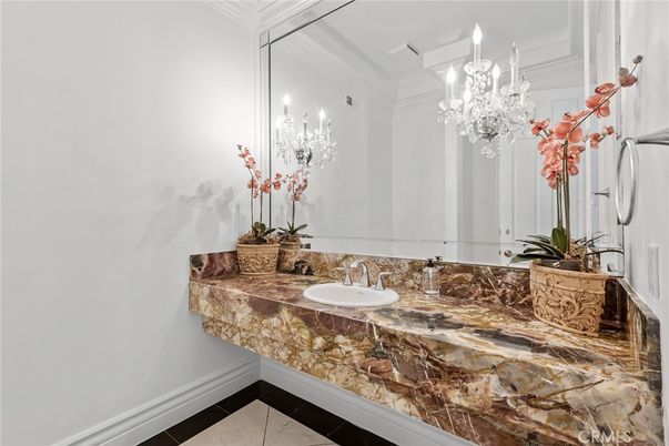 Bathroom, Chandelier, Interior