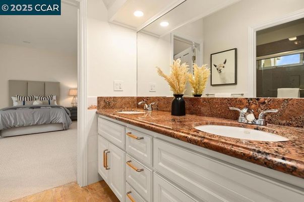 Bathroom, Bedroom, Dual Sink Vanities, Interior, Recessed Lighting
