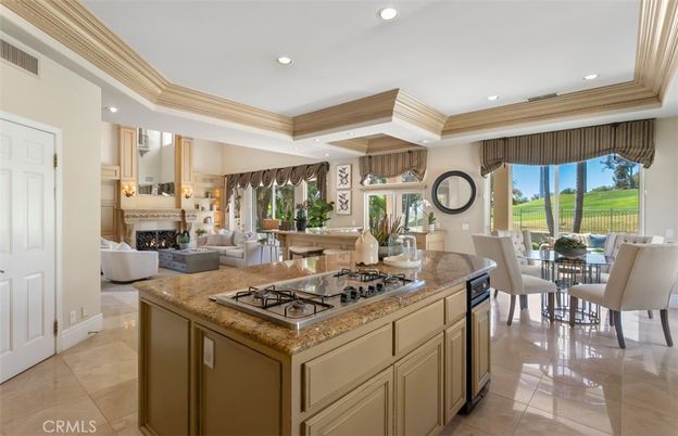 Dining room, Fireplace, Interior, Kitchen, Living room, Recessed Lighting
