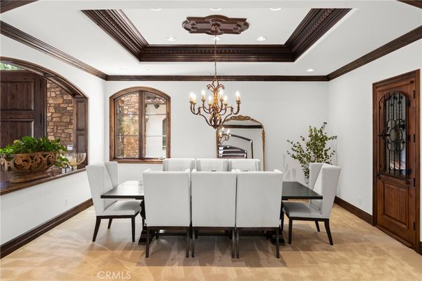 Chandelier, Dining room, Interior, Living room, Recessed Lighting, Wood Texture Flooring