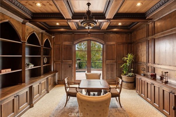 Home Office, Interior, Recessed Lighting, Wooden Beams, Wooden Ceilings, Wooden Walls