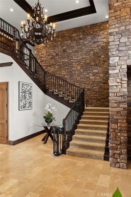 Chandelier, Interior, Recessed Lighting, Stone Walls