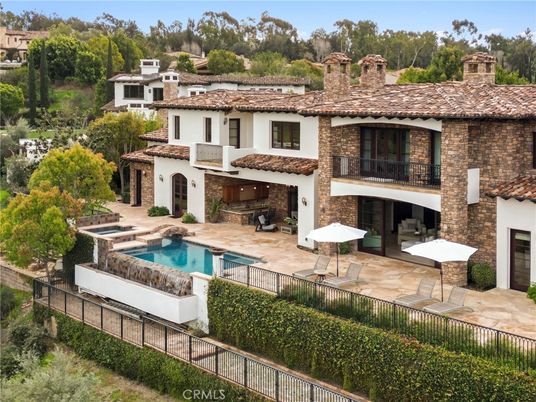 Exterior, Facade, Brick Facade, Pool, Spanish Mediterranean