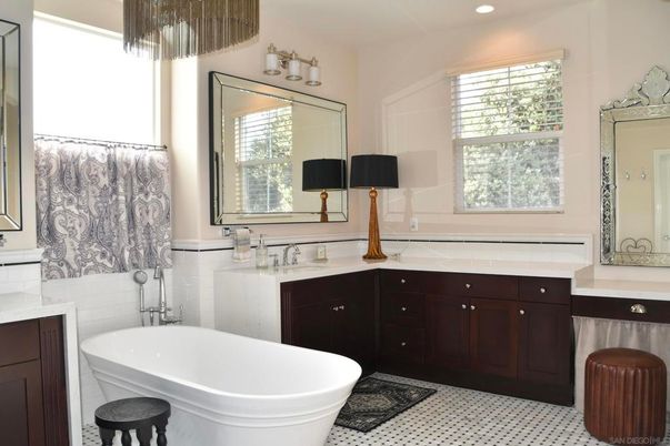 Bathroom, Dual Sink Vanities, Free Standing Baths, Interior, Recessed Lighting