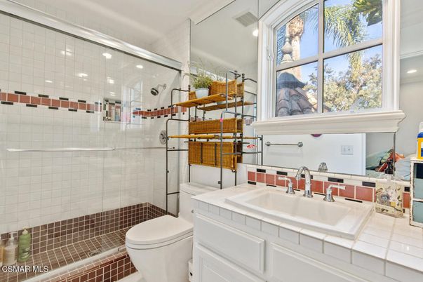 Bathroom, Glass Shower, Interior, Tile Countertops