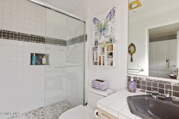 Bathroom, Glass Shower, Interior, Tile Countertops