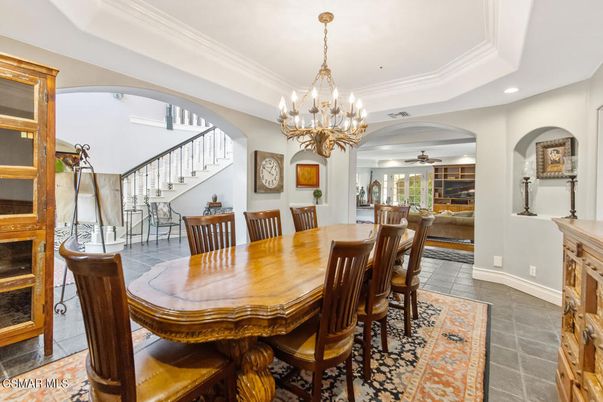 Chandelier, Dining room, Interior, Recessed Lighting