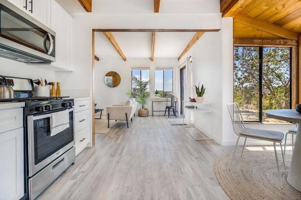 Interior, Kitchen, Stainless Steel Appliances, Wooden Beams, Wooden Ceilings, Wood Texture Flooring