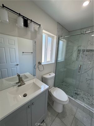 Bathroom, Glass Shower, Interior, Marble Walls, Recessed Lighting