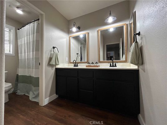 Bathroom, Dual Sink Vanities, Interior, Wood Texture Flooring