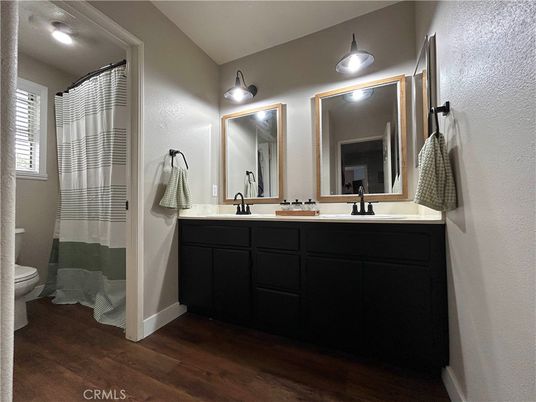 Bathroom, Dual Sink Vanities, Interior, Wood Texture Flooring