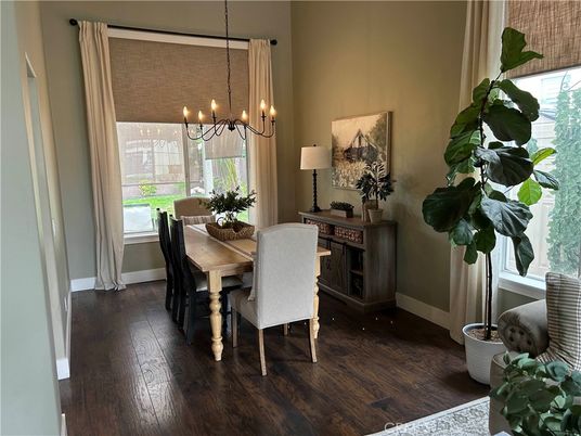 Chandelier, Dining room, Interior, Pendant Lights, Wood Texture Flooring