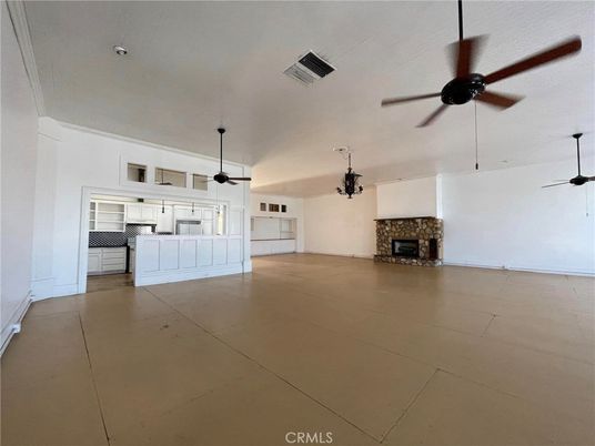 Empty room, Fireplace, Interior, Kitchen, Pendant Lights