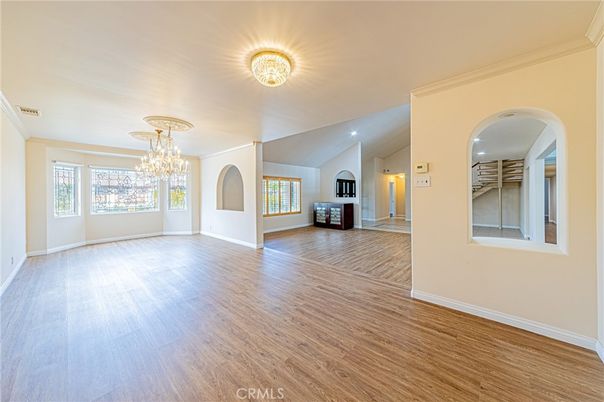 Chandelier, Empty room, Interior, Wood Texture Flooring