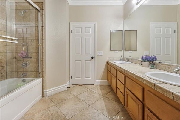 Bathroom, Dual Sink Vanities, Glass Shower, Interior, Tile Countertops