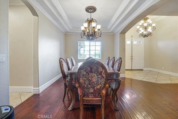 Chandelier, Dining room, Interior, Wood Texture Flooring