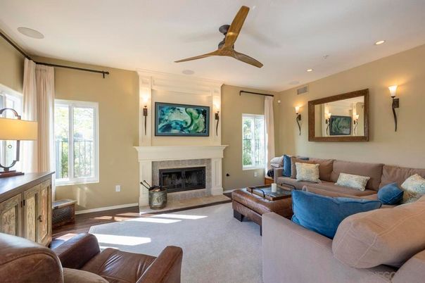 Fireplace, Interior, Living room, Recessed Lighting